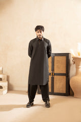 Classic Shalwar Kameez Traditional Men's Suit - Black
