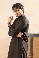 Classic Shalwar Kameez Traditional Men's Suit - Black