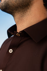 Classic Kameez Shalwar with Elegant Detailing - Chocolate Brown