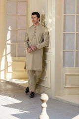 Stitched Elegant Kurta With Matching Trouser for Men - Soft Green - A Man