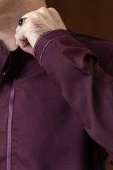 Stitched Exquisite Limited Edition Embroidered Kurta Trouser for Men - Maroon - A Man