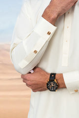 Elegant Kurta Shalwar with Minimalist Detailing - Cream Boski