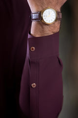 Stitched Premium Collar Kameez Shalwar for Men - Maroon - A Man