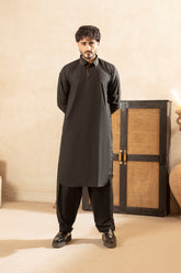 Classic Shalwar Kameez Traditional Men's Suit - Black