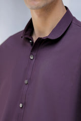 Purple Round Collar Kurta Trouser - A Man