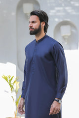 Stitched Kurta With Matching Shalwar for Men - Royal Blue - A Man