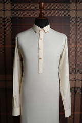 Classic Kameez Shalwar with Signature Collar Detailing - Boski