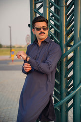 Modern Classic Kameez Shalwar - Deep Navy