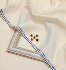 Unstitched Melburry Boski Fabric Shalwar Kameez for Men - Cream