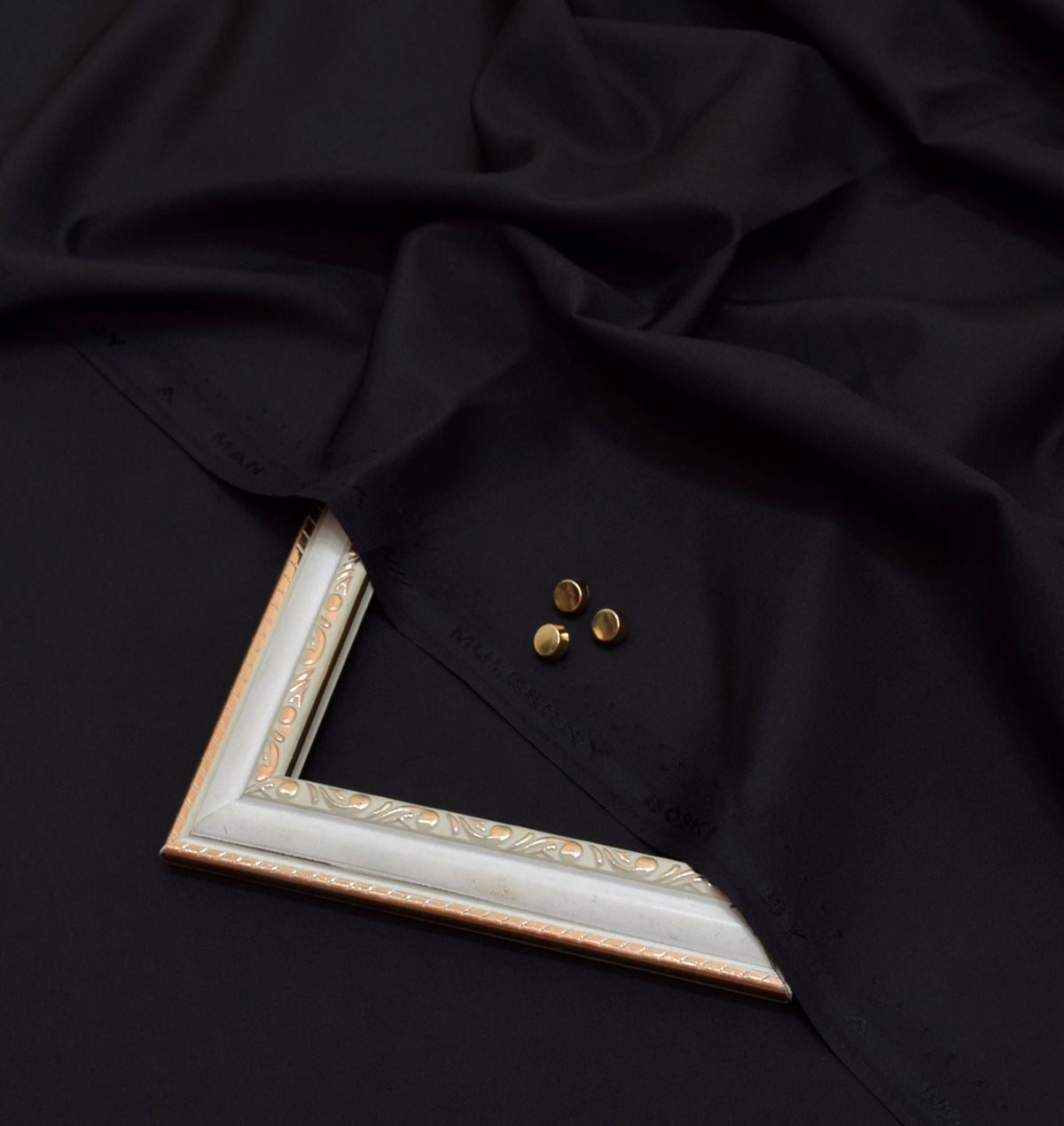 Unstitched Melburry Boski Fabric Shalwar Kameez for Men - Black