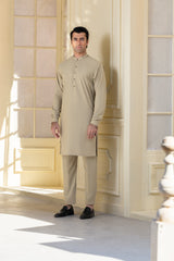 Stitched Elegant Kurta With Matching Trouser for Men - Soft Green