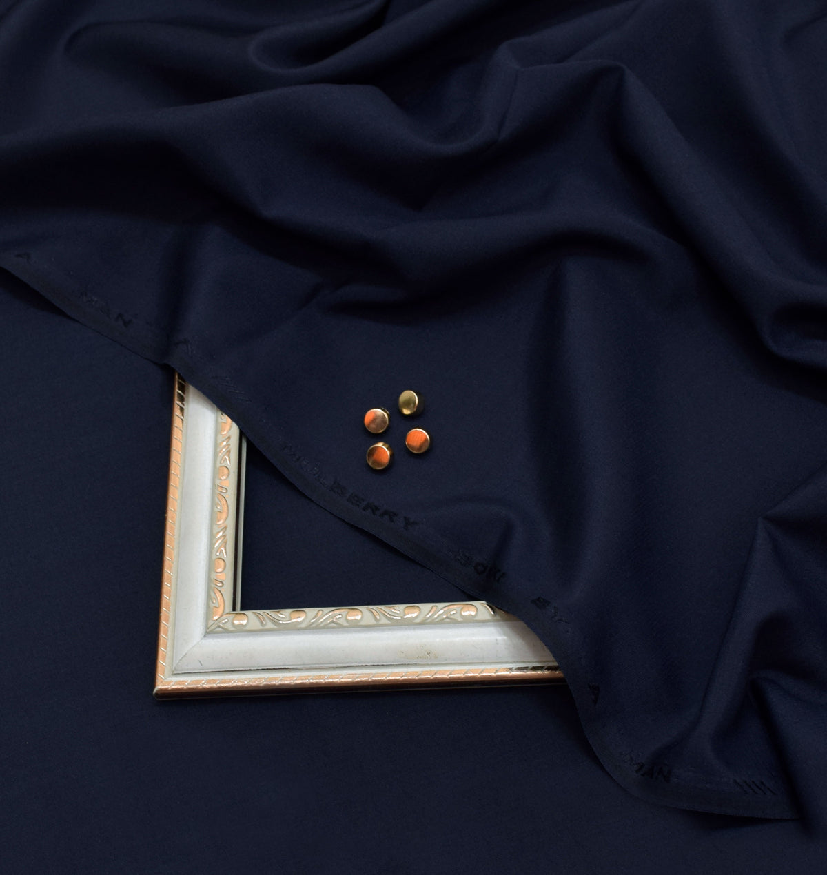 Unstitched Melburry Boski Fabric Shalwar Kameez for Men - Navy Blue