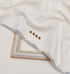 Unstitched Melburry Boski Fabric Shalwar Kameez for Men - Off White