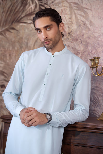 Mint Green Kurta With Matching Trouser & Snap Buttons