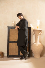 Classic Shalwar Kameez Traditional Men's Suit - Black