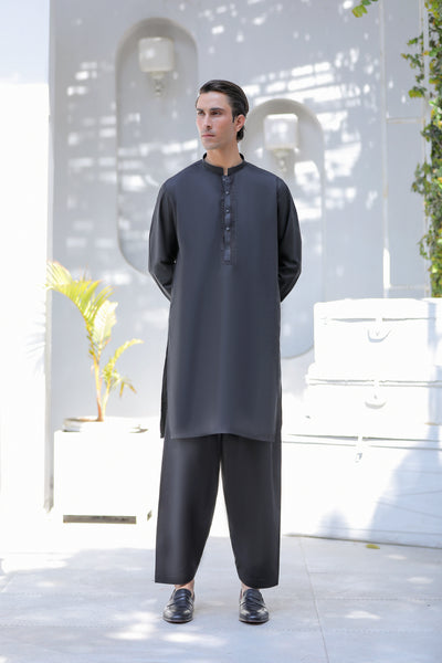 Black Cross Stitch Embroidered Kameez Shalwar