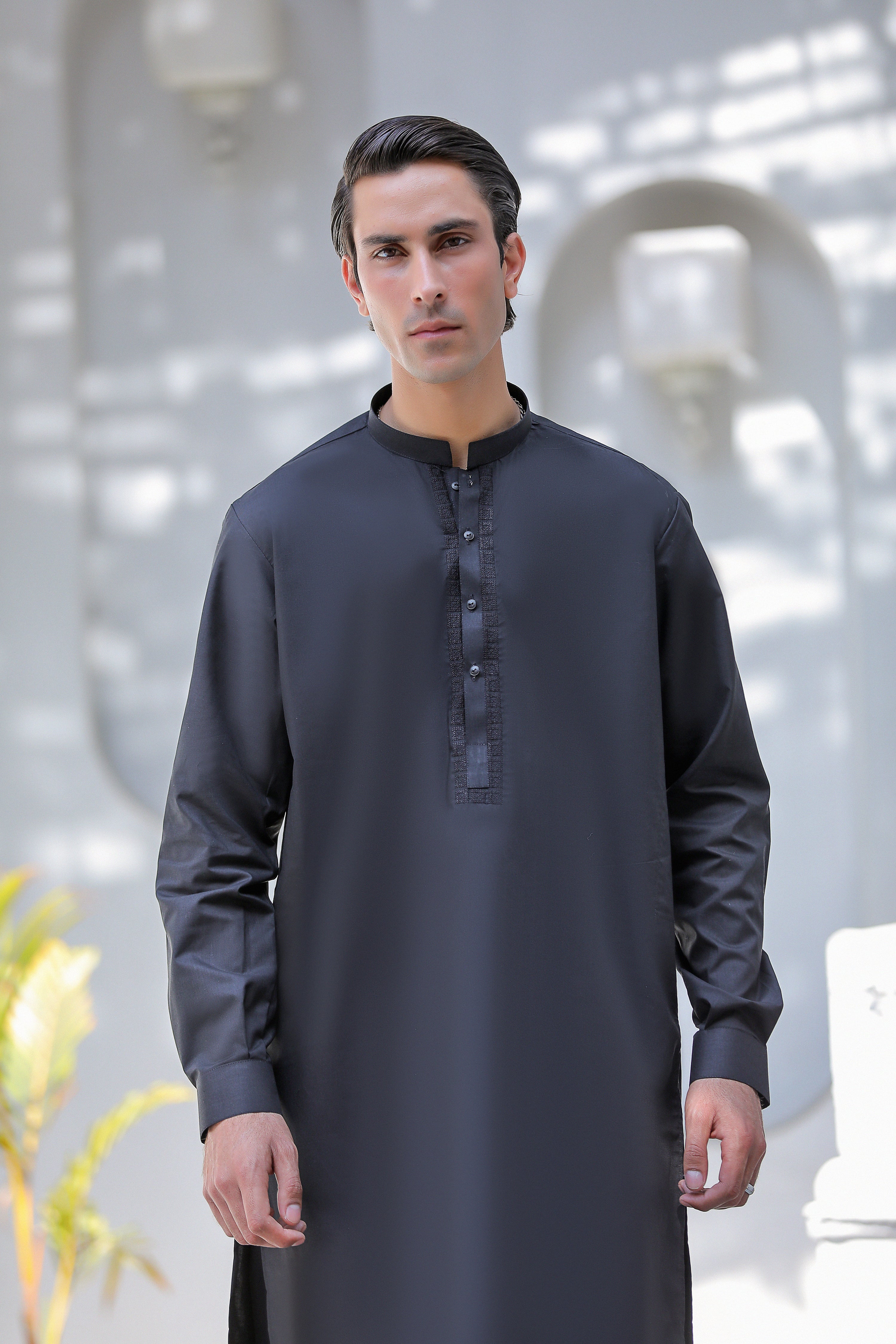 Black Cross Stitch Embroidered Kameez Shalwar