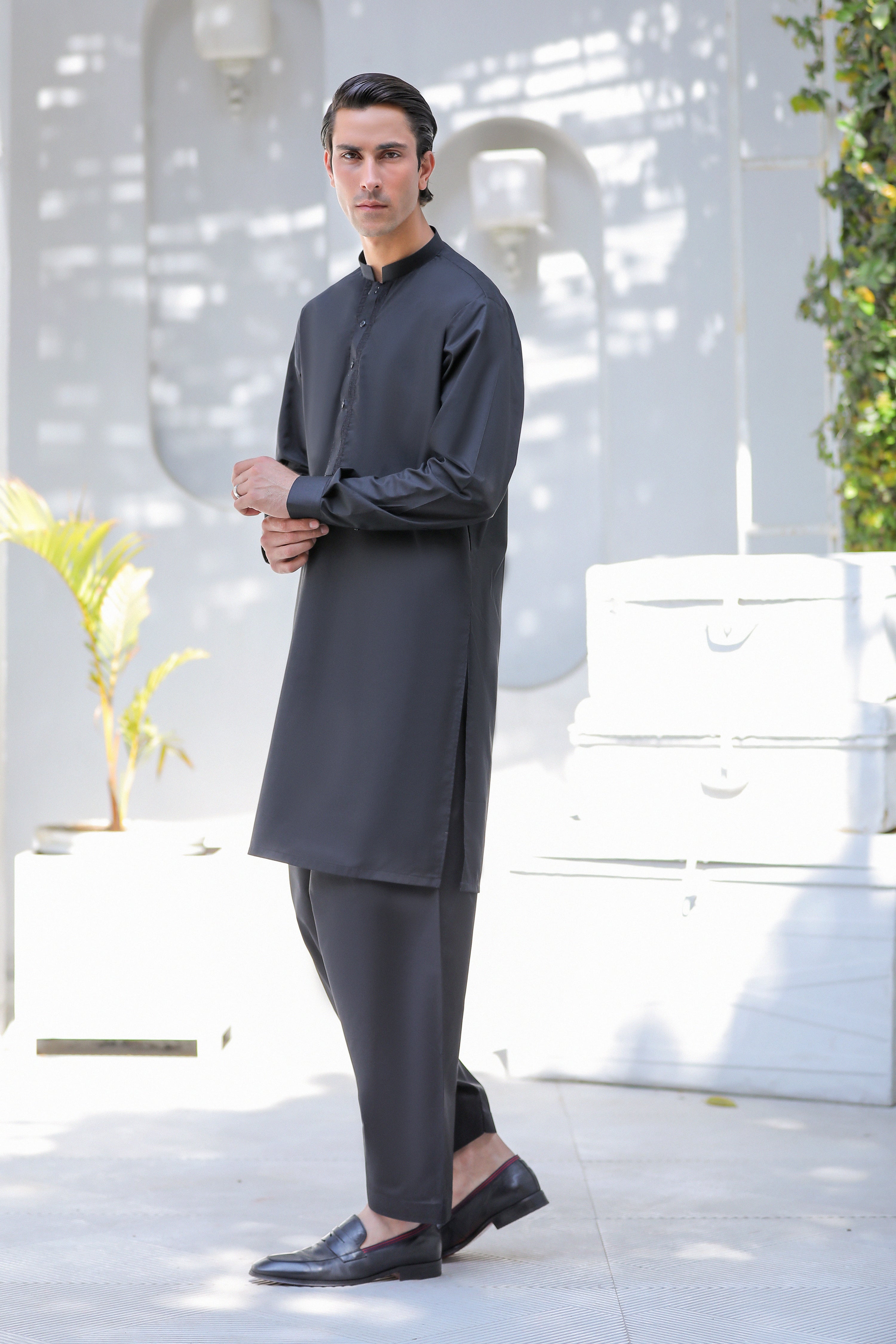 Black Cross Stitch Embroidered Kameez Shalwar