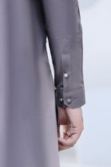 Stitched Kurta Trouser With Cut Away Detailing for Men - Grey