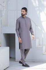 Stitched Kurta Trouser for Men - Slate Grey