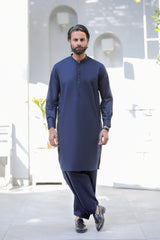 Stitched Kurta With Matching Shalwar for Men - Royal Blue