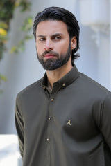 Stitched Signature Logo Shalwar Kameez for Men - A Man