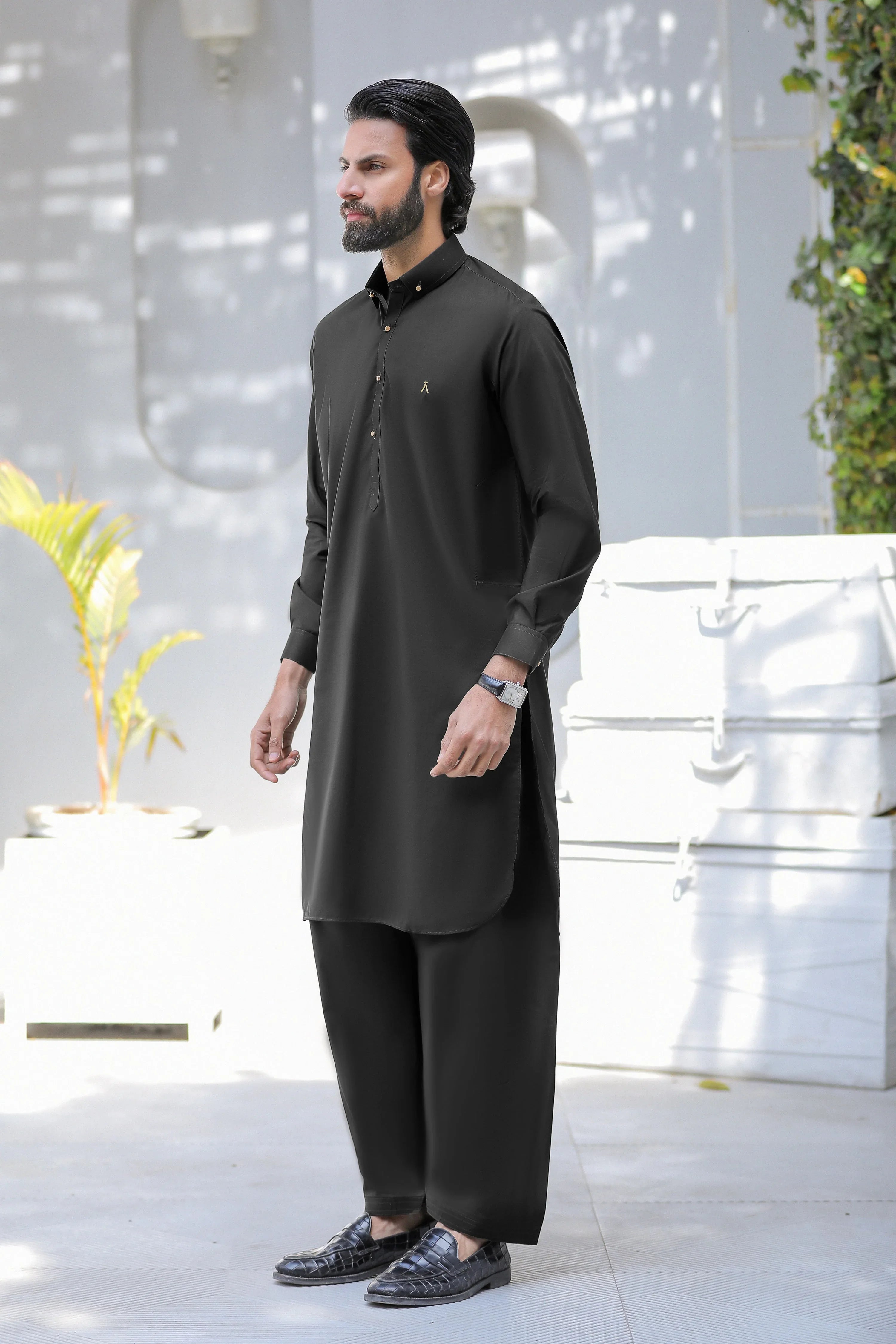 Stitched Signature Logo Shalwar Kameez for Men - A Man