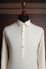 Classic Kameez Shalwar with Signature Collar Detailing - Boski