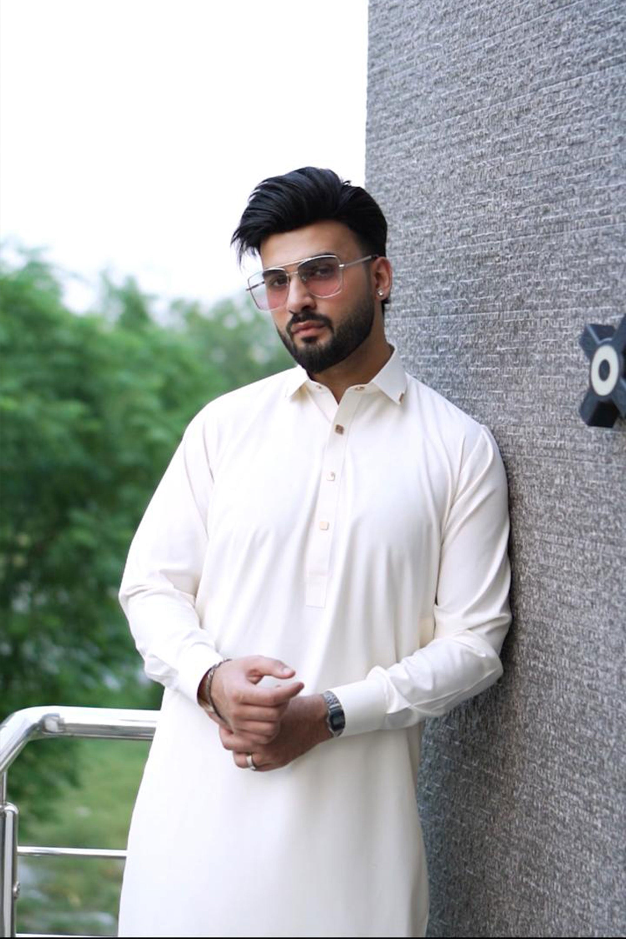 Classic Kameez Shalwar with Signature Collar Detailing - Boski