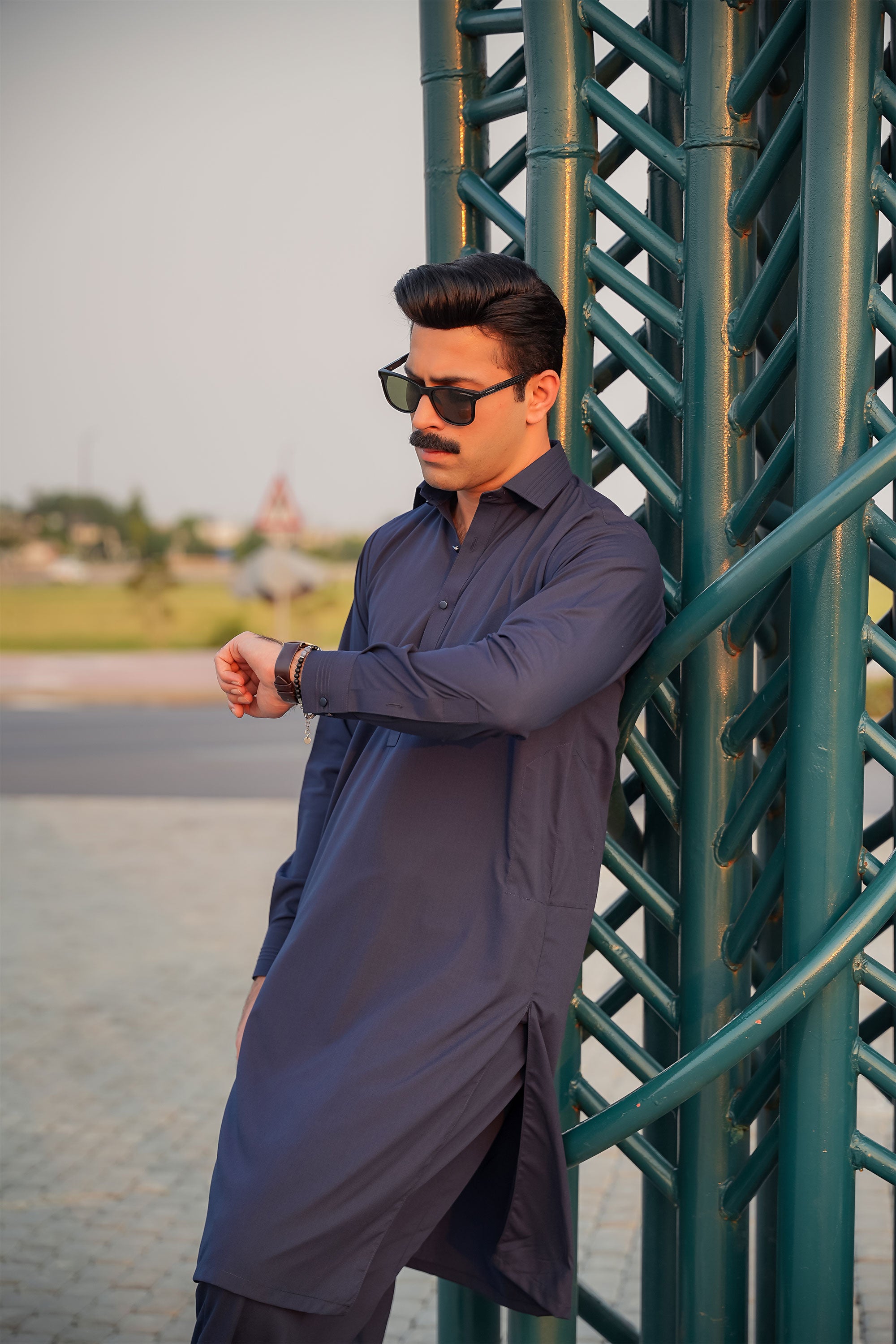Modern Classic Kameez Shalwar - Deep Navy